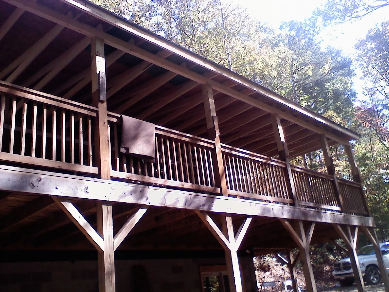 Timber framing under a new elevated porch and deck — Roof Leak Repair in Manville by Roofing Brothers